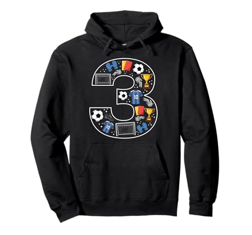 3. Geburtstag 3 Jahre alt Fußball Jungen Mädchen Fußball Pullover Hoodie von 3rd Birthday 3 Year Old Football Boys Girls