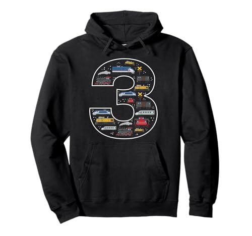 3. Geburtstag 3 Jahre alte Züge Jungen Mädchen Trainspotting Pullover Hoodie von 3rd Birthday 3 Year Old Trains Boys Girls