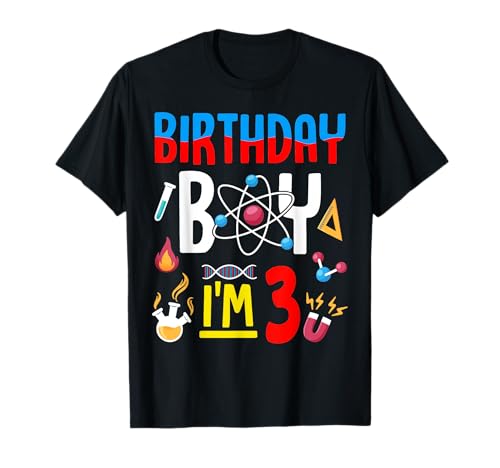 3. Geburtstag Junge Mädchen Wissenschaft Thema 3 Jahre alt lustig B-Day T-Shirt 3. Geburtstag Junge Mädchen Wissenschaft Thema 3 Jahre alt lustig B-Day T-Shirt von 3rd Birthday Boy Girls Science Theme 3 Year Old