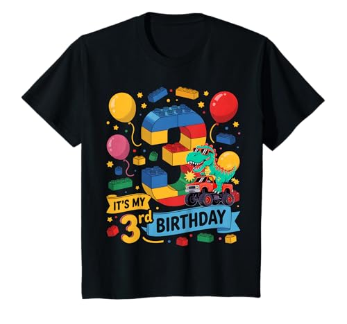 Kinder Zahlenblöcke 3. Geburtstag 3 Jahre alt Dinosaurier Monster Truck T-Shirt Kinder Zahlenblöcke 3. Geburtstag 3 Jahre alt Dinosaurier Monster Truck T-Shirt von 3rd Birthday Dinosaur Monster Truck Theme Party