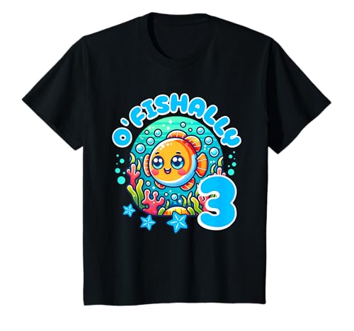 Kinder O'Fishally Lustiges Angelmotiv „Fische“ zum 3. Geburtstag, 3 Jahre alt T-Shirt von 3rd Birthday Fishing Theme Designs