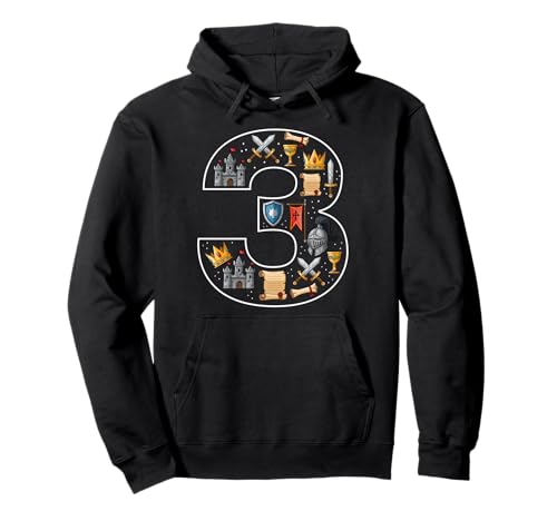 Ritterschloss zum 3. Geburtstag, 3 Jahre alt, Jungen, Mittelalter Pullover Hoodie von 3rd Birthday Knight Castle 3 Years old Boys