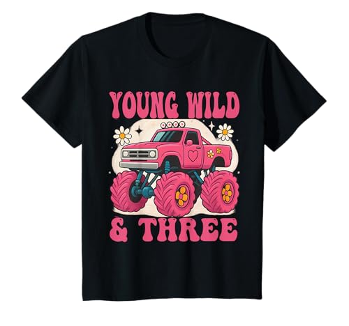 Kinder 3. Geburtstag Monster Truck Young Wild and Three 3 Girl T-Shirt Kinder 3. Geburtstag Monster Truck Young Wild and Three 3 Girl T-Shirt von 3rd Birthday Monster Truck Birthday Girl