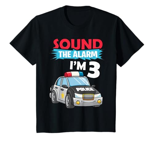 Kinder Birthday Boy Shirt 3 Years Old Police Car Policeman Cop T-Shirt von 3rd Birthday Shirt Boy Police Birthday Party Gift