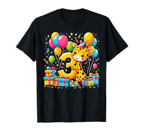 Giraffe 3. Geburtstag Junge Mädchen 3 Jahre alt dritte drei Giraffe T-Shirt von 3rd Girls, Boys Giraffe 3 Birthday