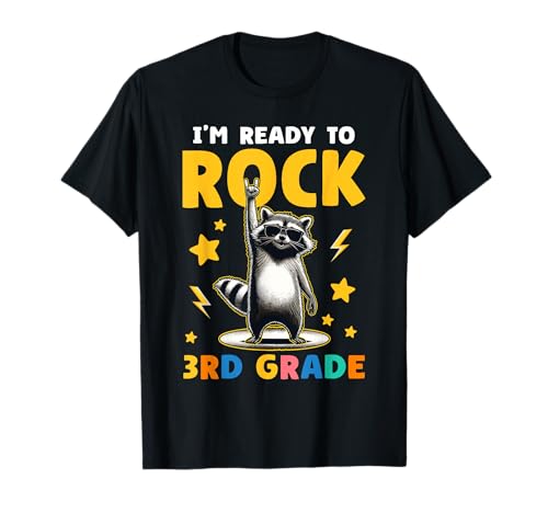 Waschbär Rock 3. Klasse Jungen Mädchen Kinder Lustig 3. Klasse T-Shirt Waschbär Rock 3. Klasse Jungen Mädchen Kinder Lustig 3. Klasse T-Shirt von 3rd Grade First Day Designs
