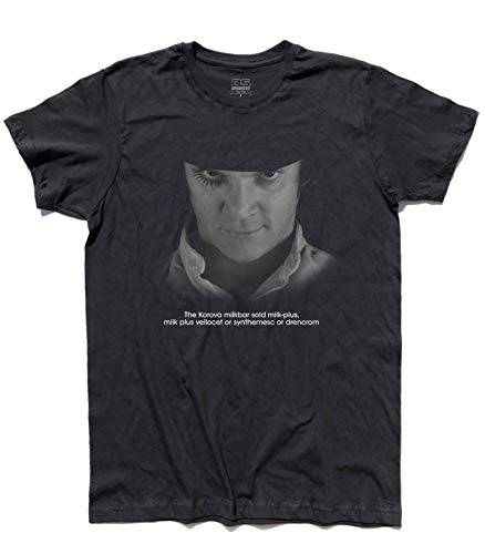 3styler Alex DeLarge Herren T-Shirt Orange Mechanik Clockwork Orange - Milk Plus Milch plus - Linie Classic - 100% Baumwolle 185 g/m², Schwarz , Large von 3styler