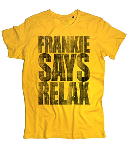 3styler Frankie Says Relax Herren T-Shirt - Funny Music Shirt - Vintage Linie - Bio-Baumwolle 140 g/m², gelb, Medium von 3styler