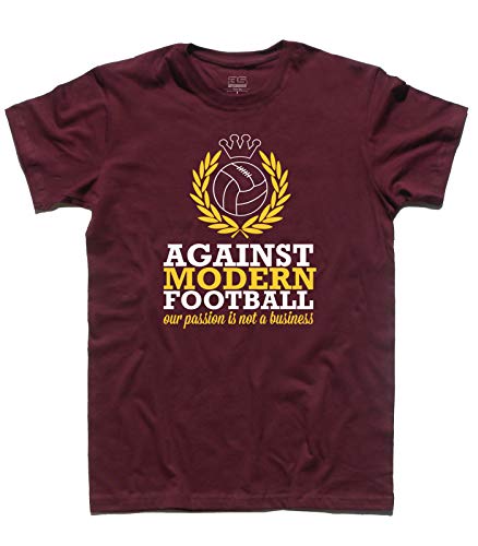 3styler Herren-T-Shirt Against Modern Football - Our Passion Isn't a Business - Nein moderner Fußball - Linie Classic - 100% Baumwolle 185 g/m², bordeaux, Medium von 3styler