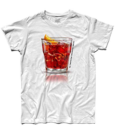 3styler T-Shirt Herren Negroni Cocktail Aperitif - Rezept Ein Dritter Ein Dritter - Linie Classic - 100% Baumwolle 185 g/m², Weiß, Small von 3styler