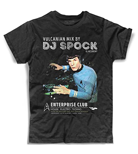 3styler T-Shirt Schwarz Vulkanianische Mix by Dj Spock - Enterprise Club - Linie Collection - Baumwolle Flamed (Slub) 150 Gr/Qm (XXL, Schwarz) von 3styler