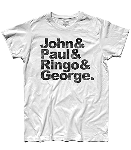 3styler T-Shirt für Herren John & Paul & Ringo & George. - Die großen Namen der Musik Shirt - Linie Classic - 100% Baumwolle 185 g/m², Weiß, XL von 3styler
