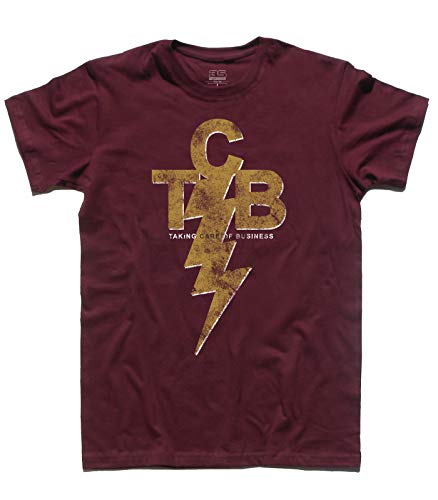 3styler TCB Take Care of Business Herren T-Shirt - Elvis Shirt - Linie Classic - 100% Baumwolle 185 g/m², bordeaux, Small von 3styler
