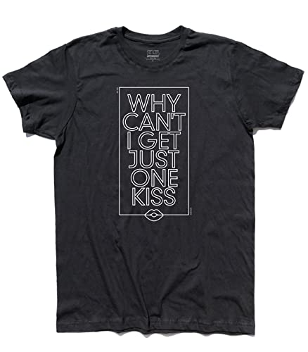 Herren T-Shirt ADD It Up - Why Can't I Get Just One Kiss? - Femmes Music Shirt - Linie Classic - 100% Baumwolle 185 g/m², Schwarz , XXL von 3styler
