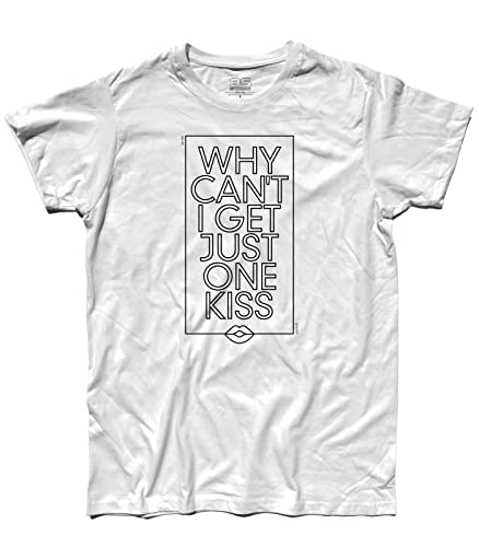 Herren T-Shirt ADD It Up - Why Can't I Get Just One Kiss? - Femmes Music Shirt - Linie Classic - 100% Baumwolle 185 g/m², Weiß, Large von 3styler