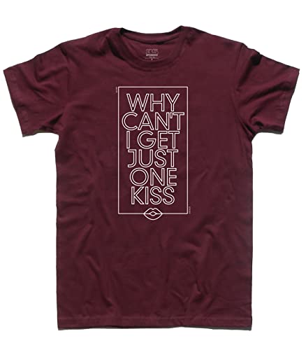 Herren T-Shirt ADD It Up - Why Can't I Get Just One Kiss? - Femmes Music Shirt - Linie Classic - 100% Baumwolle 185 g/m², bordeaux, XL von 3styler