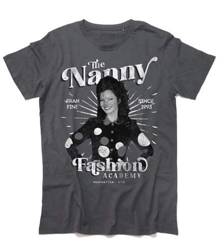Herren-T-Shirt La Tata The Nanny Fashion Academy Francesca Cacace / Fran Fine TV-Serie der 90er Jahre - Vintage-Linie - Bio-Baumwolle 140 g/m², dunkelgrau, Small Herren-T-Shirt La Tata The Nanny Fashion Academy Francesca Cacace / Fran Fine TV-Serie der 90er Jahre - Vintage-Linie - Bio-Baumwolle 140 g/m², dunkelgrau, Small von 3styler