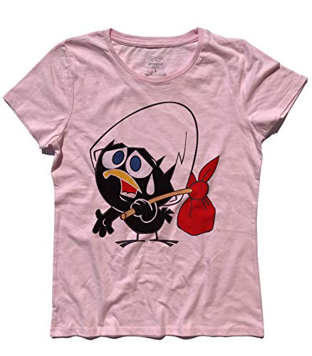 3stylershop Damen-T-Shirt Calimero – Der kleine und schwarze Küken., TD0190103-Rosa-S, Pink, TD0190103-Rosa-S Small von 3stylershop