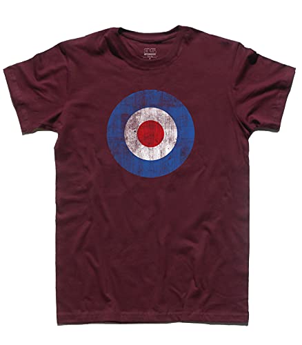 3stylershop T-Shirt Herren Target Mods Vintage - Vespa Stil - Bordeaux, L von 3stylershop