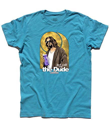 T-Shirt für Herren, Motiv: The Grande Lebowski, Just Call Me The Dude, TU0200708-Azzurro-XL, Blau, TU0200708-Azzurro-XL XL von 3stylershop