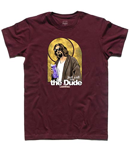 T-Shirt für Herren, Motiv: The Grande Lebowski - Just Call Me The Dude., TU0200708-Bordeaux-M, Rot, TU0200708-Bordeaux-M Medium von 3stylershop
