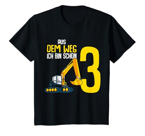 3. Geburtstag Bagger Baggerfahrer 3 Jahre Kinder Junge T-Shirt von 3ter Kindergeburtstag Bagger Geburtstagsshirts