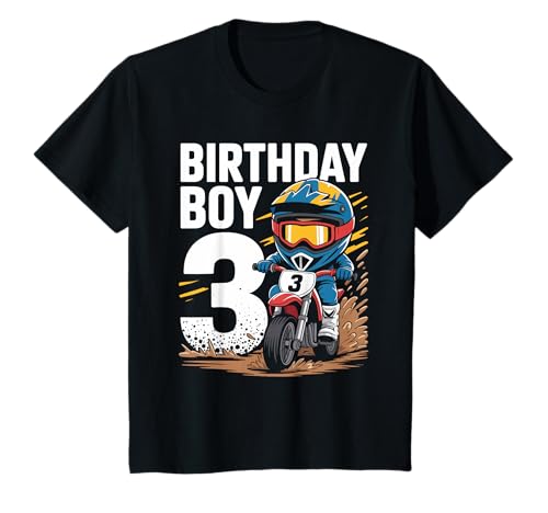 Kinder 3. Geburtstag Motorrad Dirt Bike 3 Jahre Motocross T-Shirt von 3th Birthday Party Gifts Idea For Motocross Lover