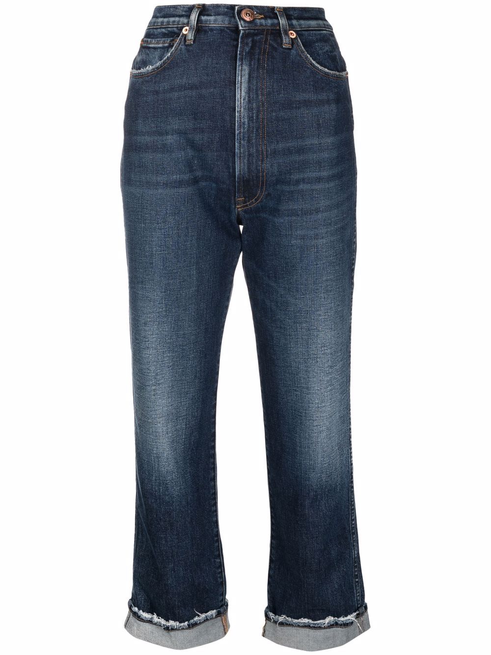 3x1 Cropped-Jeans mit hohem Bund - Blau von 3x1