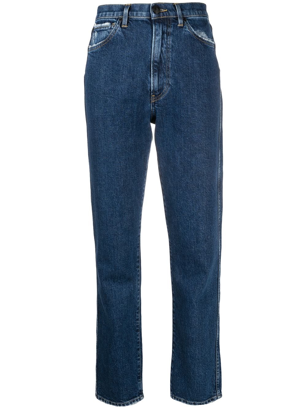 3x1 Halbhohe Straight-Leg-Jeans - Blau von 3x1