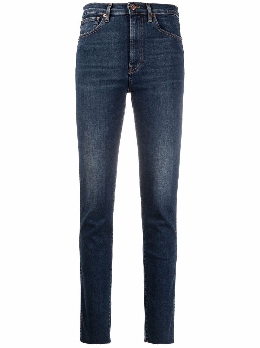 3x1 Skinny-Jeans mit Stone-Wash-Effekt - Blau von 3x1