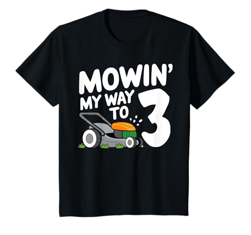Kinder Mowin My Way to 3 Dreijähriger Junge T-Shirt von 3yr old kid Mowin My Way to Three