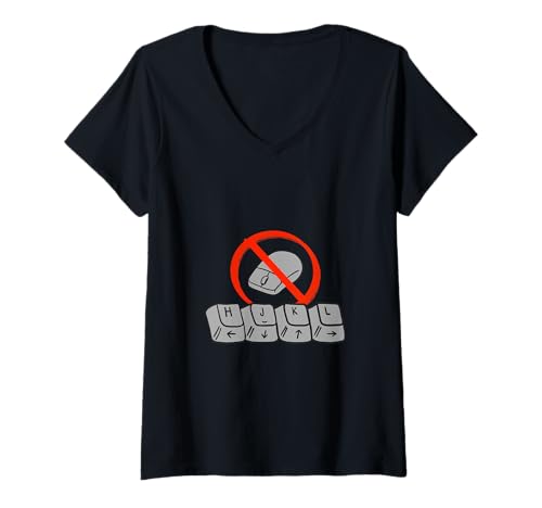 Damen Keine Maus – hjkl Mastery | Vim & Neovim Programmierer Art Design T-Shirt mit V-Ausschnitt Damen Keine Maus – hjkl Mastery | Vim & Neovim Programmierer Art Design T-Shirt mit V-Ausschnitt von 4 Dev by Dev