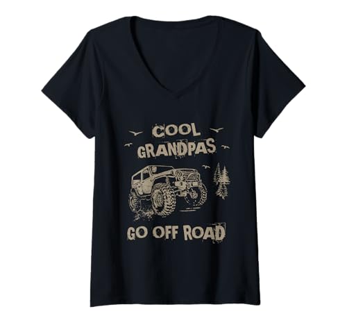 Damen Offroad 4x4 Cool Grandpas Go Offroad - Adventure 4WD T-Shirt mit V-Ausschnitt Damen Offroad 4x4 Cool Grandpas Go Offroad - Adventure 4WD T-Shirt mit V-Ausschnitt von 4 Wheeler Off-Roader Vehicles winch sand sheets