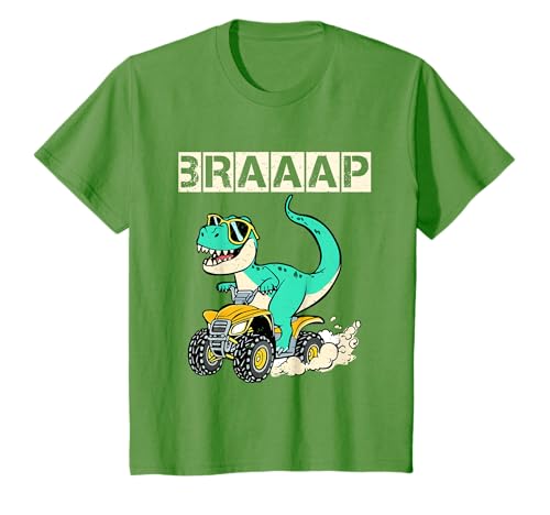 4 Wheeler Shirt Kinder Kleinkind Jungen T-Rex Braaap Quad Reiten T-Shirt von 4 Wheeler Quad Riding Kids Boys Gifts