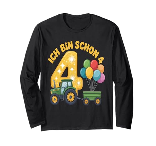 Kinder 4 Geburtstag Junge Traktor Outfit Ich Bin Schon 4 Langarmshirt Kinder 4 Geburtstag Junge Traktor Outfit Ich Bin Schon 4 Langarmshirt von 4 Year Tractors Birthday