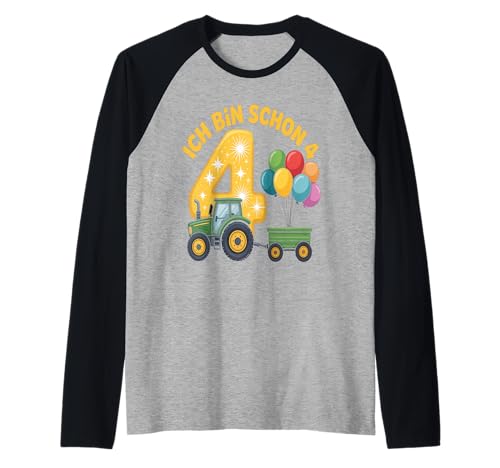 Kinder 4 Geburtstag Junge Traktor Outfit Ich Bin Schon 4 Raglan Kinder 4 Geburtstag Junge Traktor Outfit Ich Bin Schon 4 Raglan von 4 Year Tractors Birthday