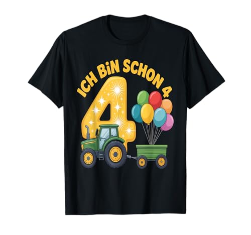 Kinder 4 Geburtstag Junge Traktor Outfit Ich Bin Schon 4 T-Shirt Kinder 4 Geburtstag Junge Traktor Outfit Ich Bin Schon 4 T-Shirt von 4 Year Tractors Birthday