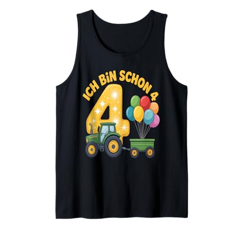 Kinder 4 Geburtstag Junge Traktor Outfit Ich Bin Schon 4 Tank Top Kinder 4 Geburtstag Junge Traktor Outfit Ich Bin Schon 4 Tank Top von 4 Year Tractors Birthday