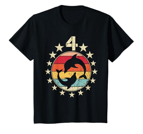 4. Geburtstag Delfin 4 Jahre alt Delfin Geburtstag Junge Mädchen T-Shirt 4. Geburtstag Delfin 4 Jahre alt Delfin Geburtstag Junge Mädchen T-Shirt von 4 Years Old Birthday Dolphin Lovers