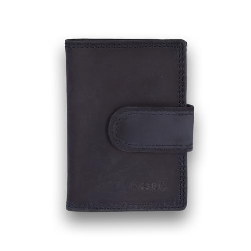 Blaue Leder Brieftasche, Büffelleder Mit Druckknopfverschluss, Geeignet für 20 Karten, RFID Kartenhalter Geldbörse, Uni, Perfekt zum Schutz von Geld, Marineblau, 7X1.5X10cm, Modern Blaue Leder Brieftasche, Büffelleder Mit Druckknopfverschluss, Geeignet für 20 Karten, RFID Kartenhalter Geldbörse, Uni, Perfekt zum Schutz von Geld, Marineblau, 7X1.5X10cm, Modern von 4 east