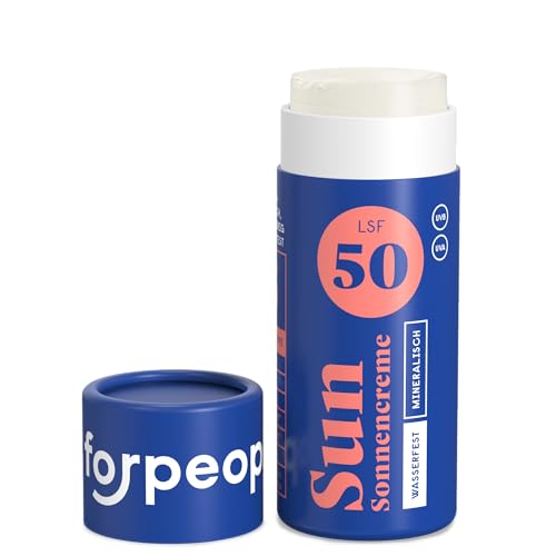forpeople BIO Sonnencreme Stick LSF 50 · Wasserfeste Surf Sunscreen mit Zink · Mineralischer UV Filter · Für Kinder & Erwachsene · 100% natürlich von 4 people who care