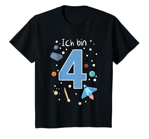 Ich Bin 4 - Weltraum - 4. Geburtstag Geschenk Jungen T-Shirt von 4. Geburtstag - 4 Jahre alt - Jungen Geschenk
