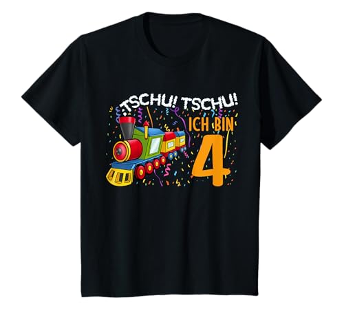 Kinder Tschu! Tschu! Ich Bin 4 Jahre alt Zug Jungen 4. Geburtstag T-Shirt von 4. Geburtstag Eisenbahn & Lokomotive Ab 4 Jahre