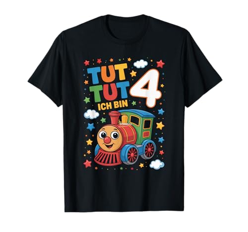 4. Geburtstag Eisenbahn Zug 4 Jahre Junge Kinder Ich Bin 4 T-Shirt von 4. Geburtstag Geschenke Kinder
