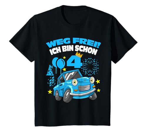 Kinder Weg frei ich bin schon 4 - 4 Geburtstag Junge Trabant 601 T-Shirt Kinder Weg frei ich bin schon 4 - 4 Geburtstag Junge Trabant 601 T-Shirt von 4. Geburtstag Junge Geschenk Auto Trabi Trabbi