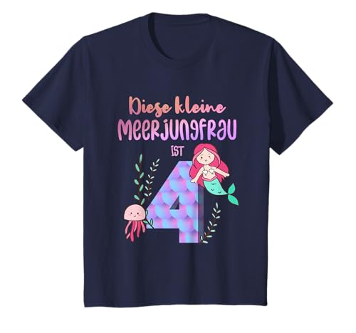 Meerjungfrau Geburtstagsshirt 4 Jahre Mädchen 4. Geburtstag T-Shirt von 4. Geburtstag Meerjungfrau Mädchen Geschenk-Ideen