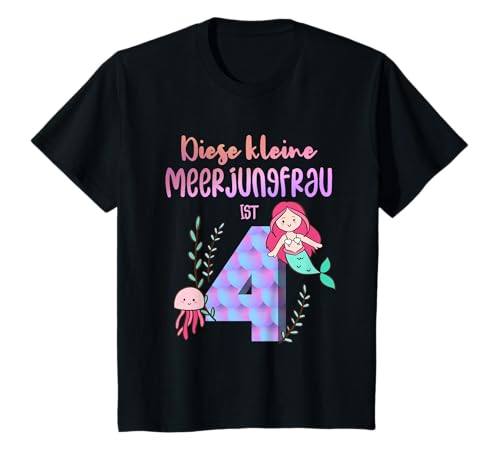 Meerjungfrau Geburtstagsshirt 4 Jahre Mädchen 4. Geburtstag T-Shirt Meerjungfrau Geburtstagsshirt 4 Jahre Mädchen 4. Geburtstag T-Shirt von 4. Geburtstag Meerjungfrau Mädchen Geschenk-Ideen