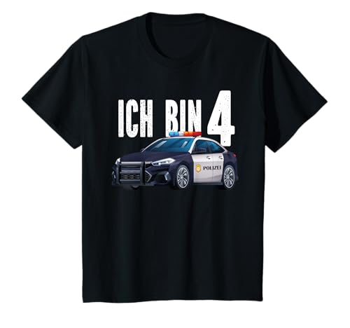 Kinder 4. Geburtstag Ich bin 4 Jahre Polizeiauto 4 Mädchen Junge T-Shirt Kinder 4. Geburtstag Ich bin 4 Jahre Polizeiauto 4 Mädchen Junge T-Shirt von 4. Geburtstag Polizei 4 Jahre Mädchen Jung