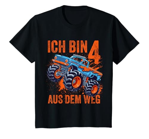 Kinder 4 Jahre Junge Geburtstag Vier Monster Truck ICH BIN 4 T-Shirt von 4. Geburtstag Sprüche Kindergeburtstag