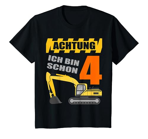 Kinder Bagger Achtung 4 Jahre Geburtstag Baustelle Lustiger Spruch T-Shirt Kinder Bagger Achtung 4 Jahre Geburtstag Baustelle Lustiger Spruch T-Shirt von 4. Geburtstag Vier Jahre Baustelle Bagger Lustig